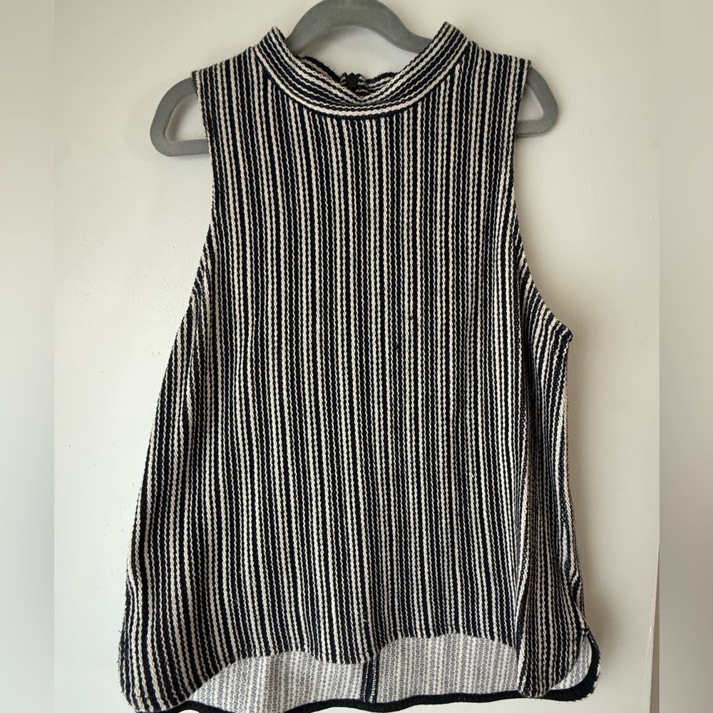 Madewell Black and White Striped Tank Top
